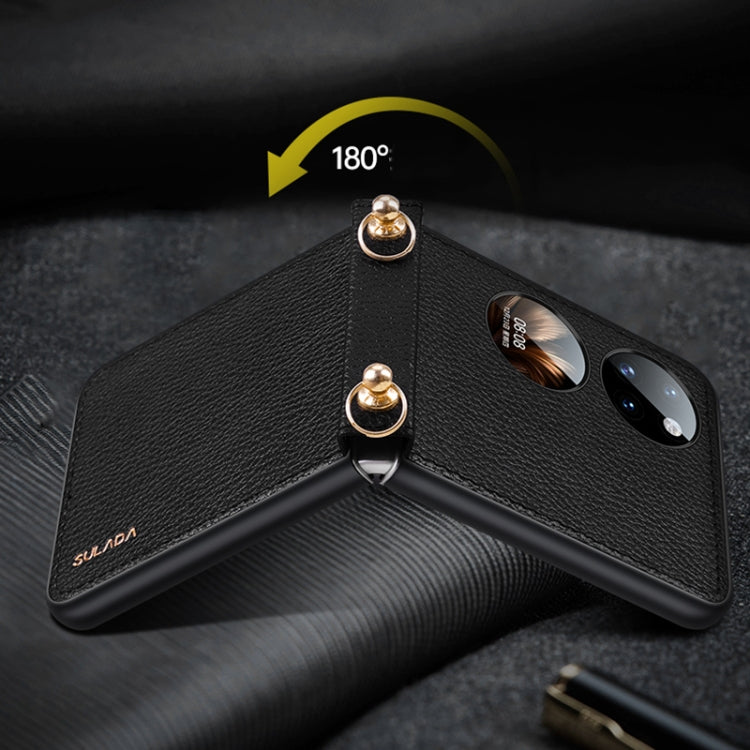 For Huawei P50 Pocket SULADA Litchi Texture Leather + TPU Phone Case with Strap(Orange) - Huawei Cases by SULADA | Online Shopping South Africa | PMC TechLife | Buy Now Pay Later Mobicred