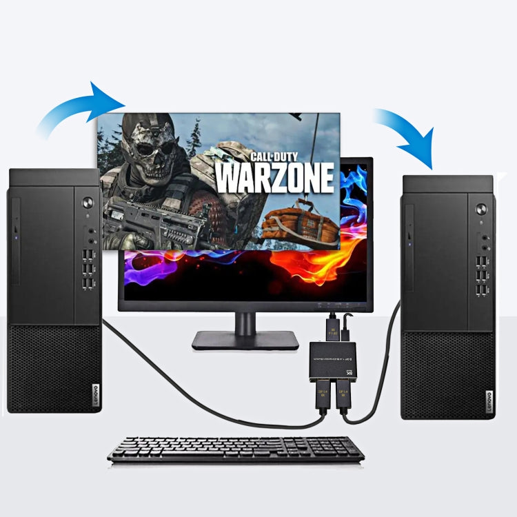 P80 8K Ultra HD DP1.4 Bi-direction Switch(Black) -  by PMC Jewellery | Online Shopping South Africa | PMC Jewellery | Buy Now Pay Later Mobicred