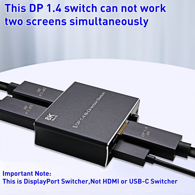 P80 8K Ultra HD DP1.4 Bi-direction Switch(Black) -  by PMC Jewellery | Online Shopping South Africa | PMC Jewellery | Buy Now Pay Later Mobicred
