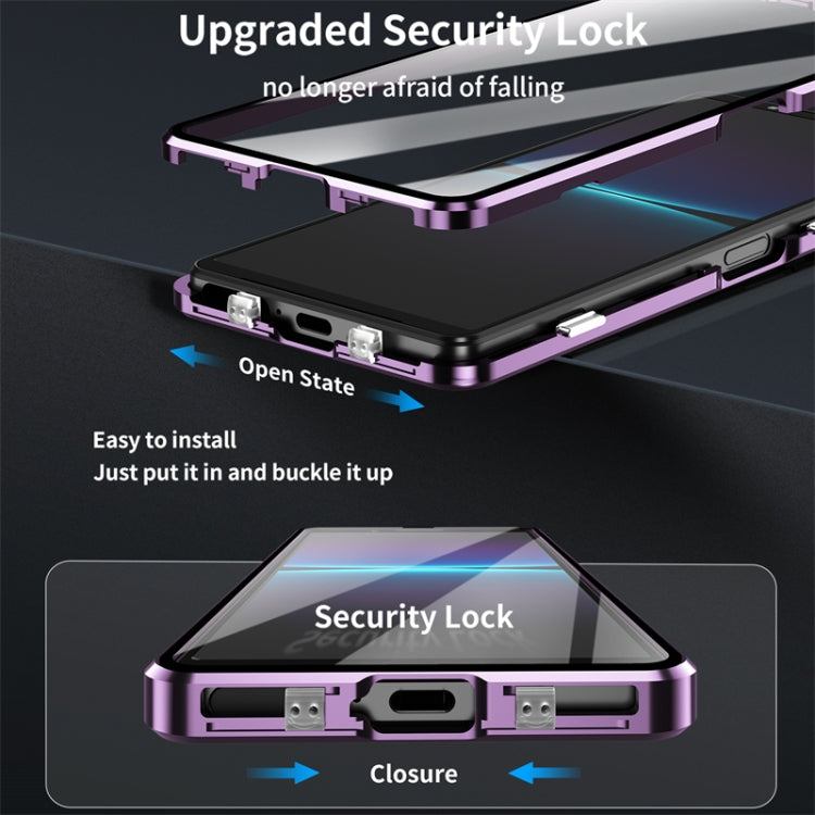 For Sony Xperia 10 IV HD Magnetic Metal Tempered Glass Phone Case(Purple) - free shipping - PMC TechLife - Order now!
