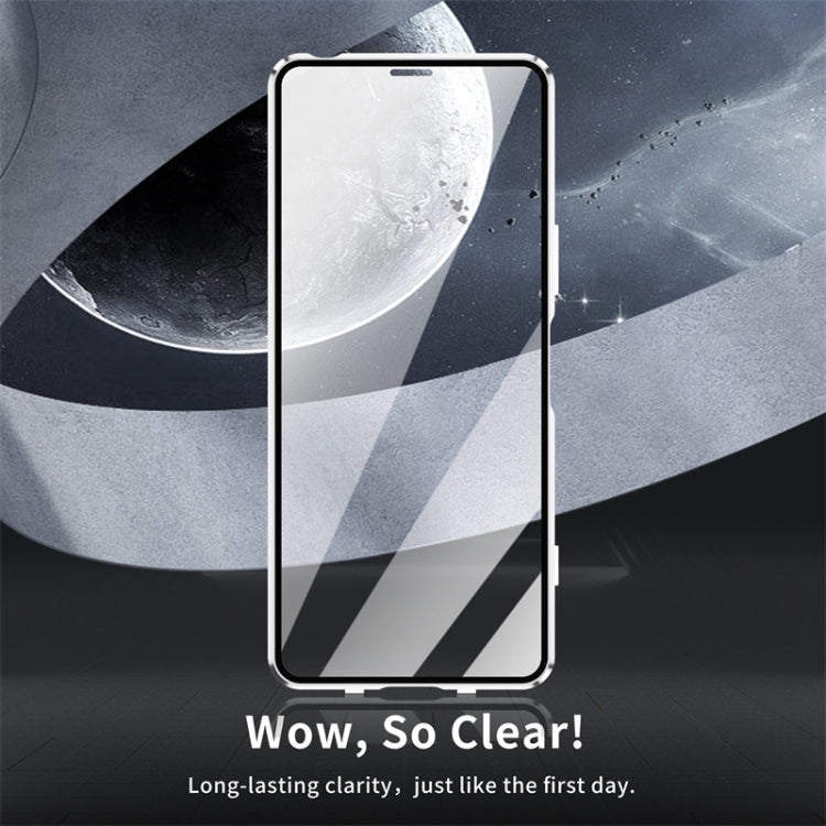 For Sony Xperia 10 IV HD Magnetic Metal Tempered Glass Phone Case(Silver) - Sony Cases by PMC TechLife | Online Shopping South Africa | PMC TechLife | Buy Now Pay Later Mobicred