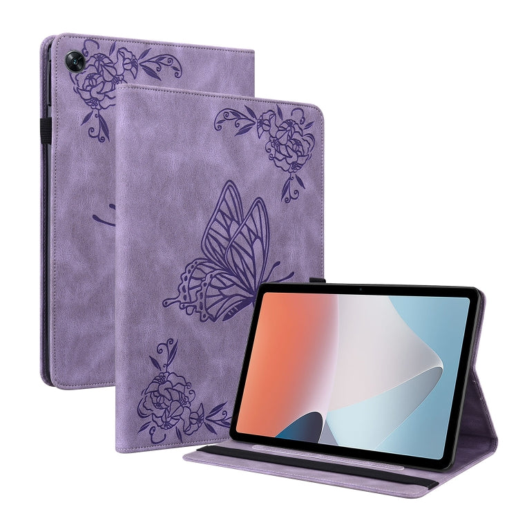 For OPPO Pad Air Butterfly Flower Embossed Leather Tablet Case(Purple) - OPPO by PMC TechLife | Online Shopping South Africa | PMC TechLife | Buy Now Pay Later Mobicred