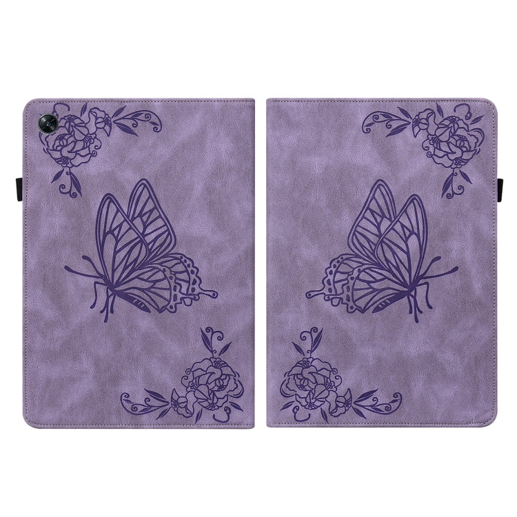 For OPPO Pad Air Butterfly Flower Embossed Leather Tablet Case(Purple) - OPPO by PMC TechLife | Online Shopping South Africa | PMC TechLife | Buy Now Pay Later Mobicred