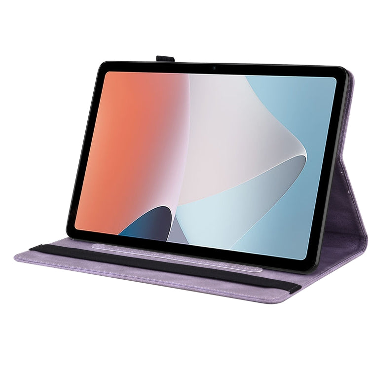 For OPPO Pad Air Butterfly Flower Embossed Leather Tablet Case(Purple) - OPPO by PMC TechLife | Online Shopping South Africa | PMC TechLife | Buy Now Pay Later Mobicred