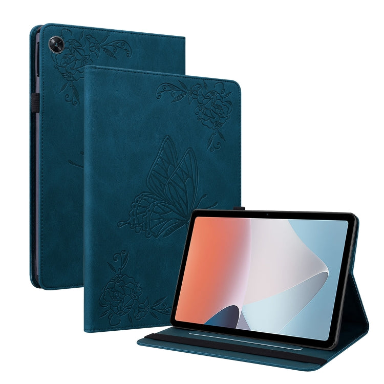 For OPPO Pad Air Butterfly Flower Embossed Leather Tablet Case(Blue) - OPPO by PMC TechLife | Online Shopping South Africa | PMC TechLife | Buy Now Pay Later Mobicred