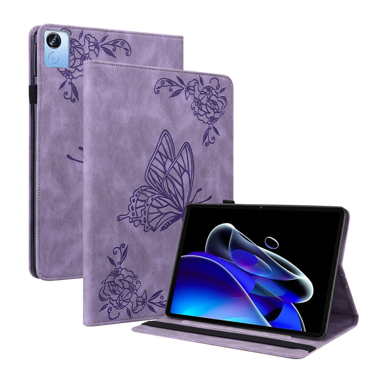For Realme Pad X Butterfly Flower Embossed Leather Tablet Case(Purple) - Realme by PMC TechLife | Online Shopping South Africa | PMC TechLife | Buy Now Pay Later Mobicred