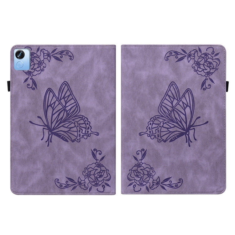 For Realme Pad X Butterfly Flower Embossed Leather Tablet Case(Purple) - Realme by PMC TechLife | Online Shopping South Africa | PMC TechLife | Buy Now Pay Later Mobicred