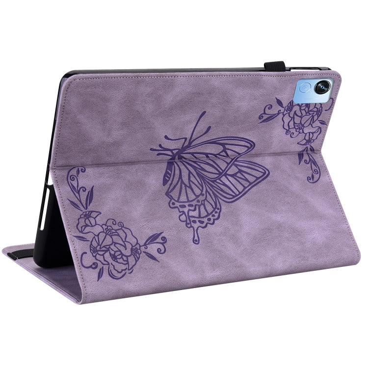 For Realme Pad X Butterfly Flower Embossed Leather Tablet Case(Purple) - Realme by PMC TechLife | Online Shopping South Africa | PMC TechLife | Buy Now Pay Later Mobicred