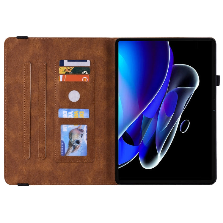 For Realme Pad X Butterfly Flower Embossed Leather Tablet Case(Brown) - Realme by PMC TechLife | Online Shopping South Africa | PMC TechLife | Buy Now Pay Later Mobicred