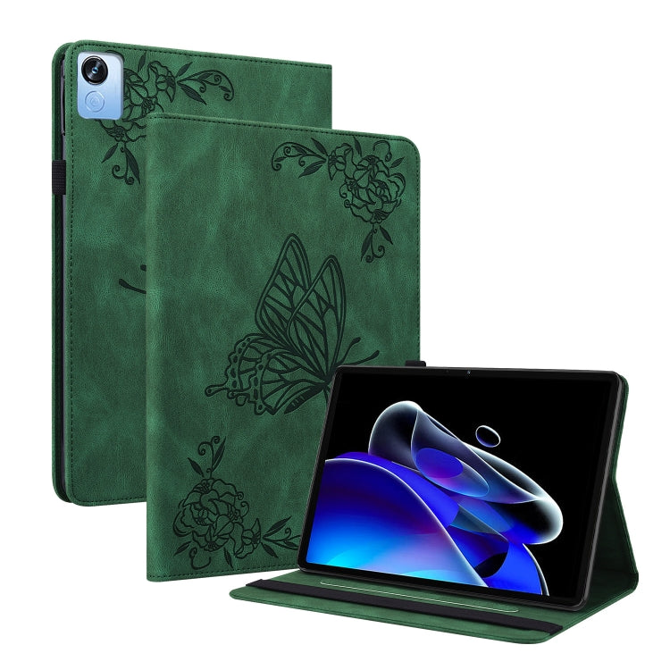 For Realme Pad X Butterfly Flower Embossed Leather Tablet Case(Green) - Realme by PMC TechLife | Online Shopping South Africa | PMC TechLife | Buy Now Pay Later Mobicred