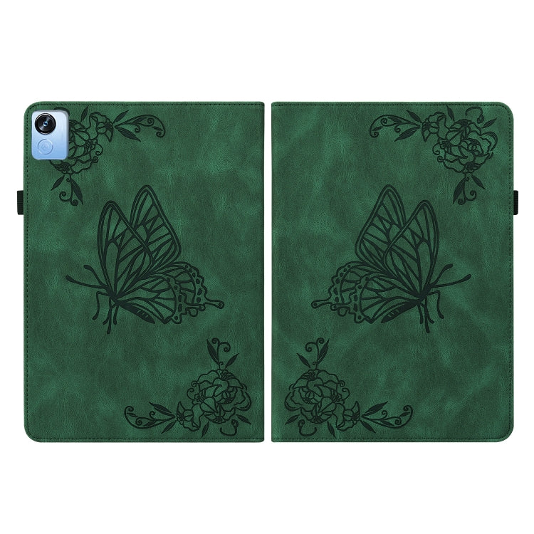 For Realme Pad X Butterfly Flower Embossed Leather Tablet Case(Green) - Realme by PMC TechLife | Online Shopping South Africa | PMC TechLife | Buy Now Pay Later Mobicred