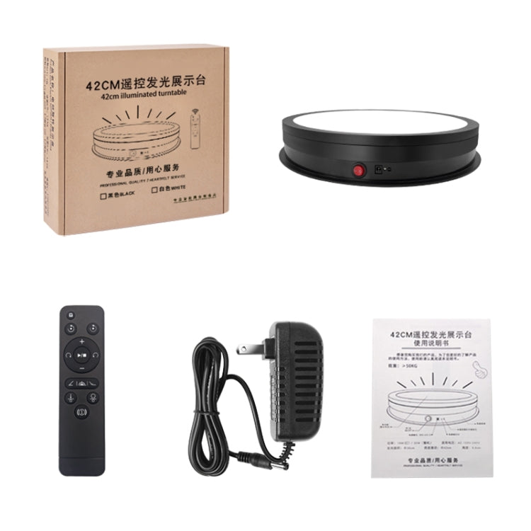 42cm LED Light Electric Rotating Display Stand Turntable, Power Plug:EU Plug(Black) -  by PMC TechLife | Online Shopping South Africa | PMC TechLife | Buy Now Pay Later Mobicred