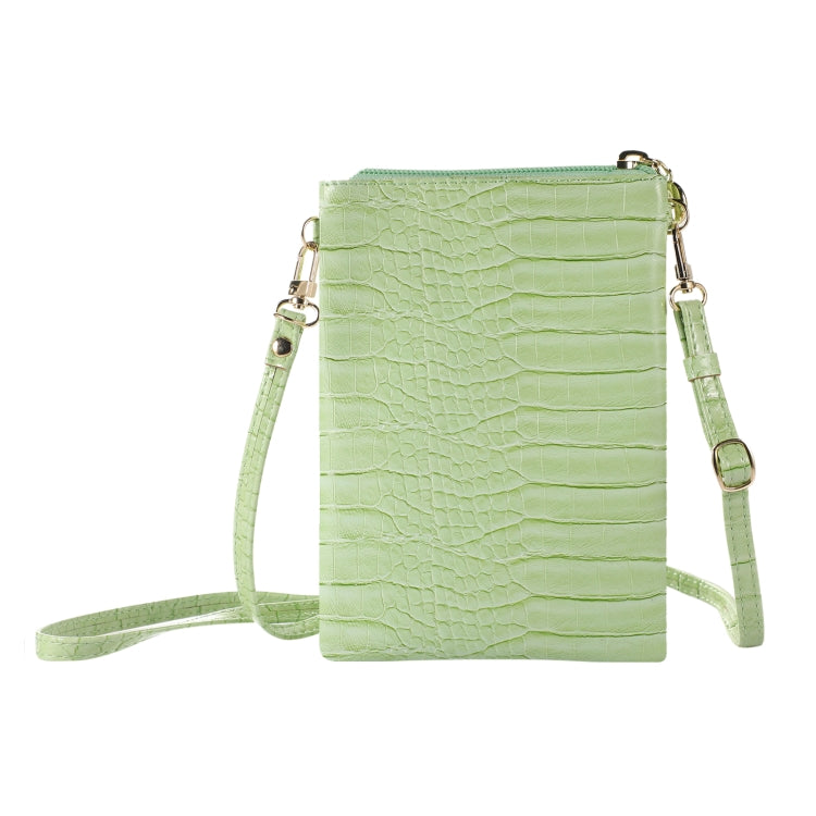 Stone Texture Card Holder Mobile Phone Zipper Bag with Long Strap(Green) -  by PMC TechLife | Online Shopping South Africa | PMC TechLife | Buy Now Pay Later Mobicred
