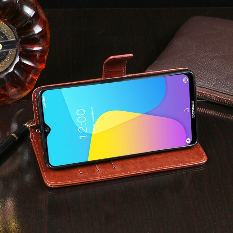 For Doogee X90 idewei Crazy Horse Texture Horizontal Flip Leather Case with Holder & Card Slots & Wallet(Dark Blue) - More Brand by idewei | Online Shopping South Africa | PMC TechLife | Buy Now Pay Later Mobicred