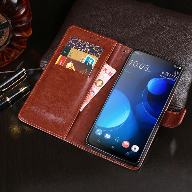 For HTC Desire 19+ idewei Crazy Horse Texture Horizontal Flip Leather Case with Holder & Card Slots & Wallet(Dark Blue) - free shipping - PMC Jewellery - Order now!