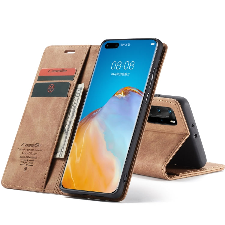 For Huawei P40 Pro CaseMe-013 Multifunctional Horizontal Flip Leather Case with Card Slot & Holder & Wallet(Brown) - Huawei Cases by CaseMe | Online Shopping South Africa | PMC Jewellery | Buy Now Pay Later Mobicred