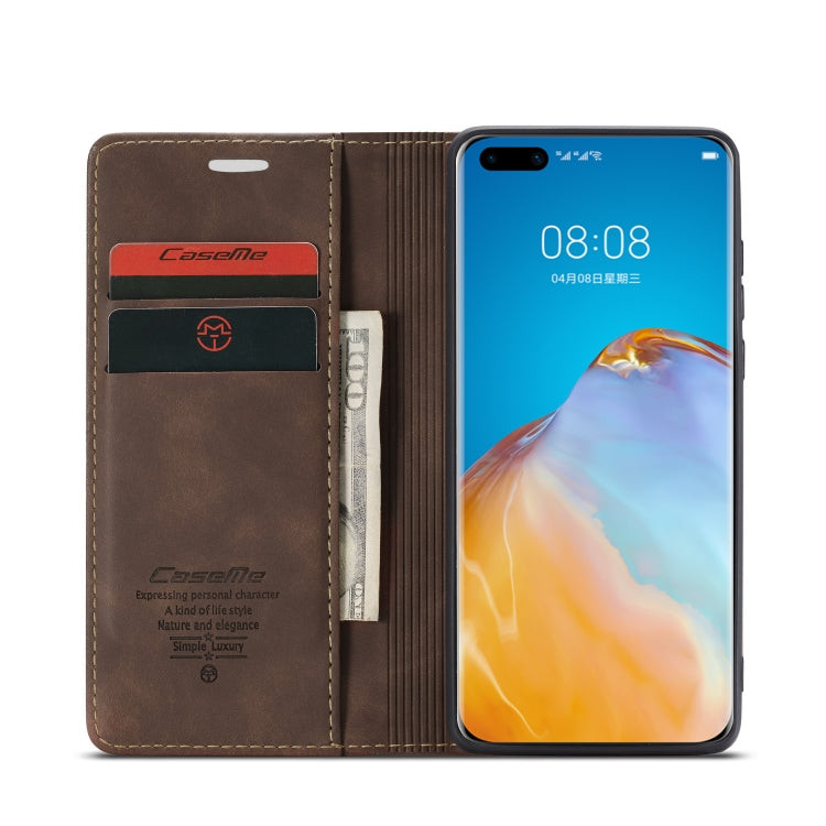 For Huawei P40 Pro CaseMe-013 Multifunctional Horizontal Flip Leather Case with Card Slot & Holder & Wallet(Coffee) - free shipping - PMC Jewellery - Order now!