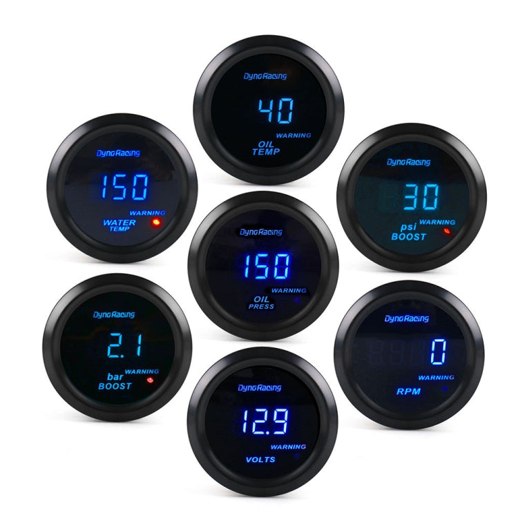 Car Modified 12V Universal 52mm Blue Light Digital Display Meter, Style:Turbo Boost Gauge BAR - Car Modification by PMC TechLife | Online Shopping South Africa | PMC TechLife