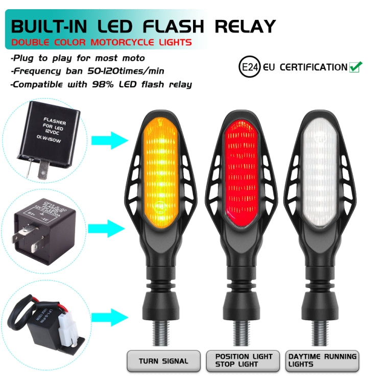 4 PCS Modified Motorcycle 16LEDs Brake Turn Tail Light, Smoked Shell(Red Light + Yellow Light) - Turn Signal by PMC TechLife | Online Shopping South Africa | PMC TechLife | Buy Now Pay Later Mobicred