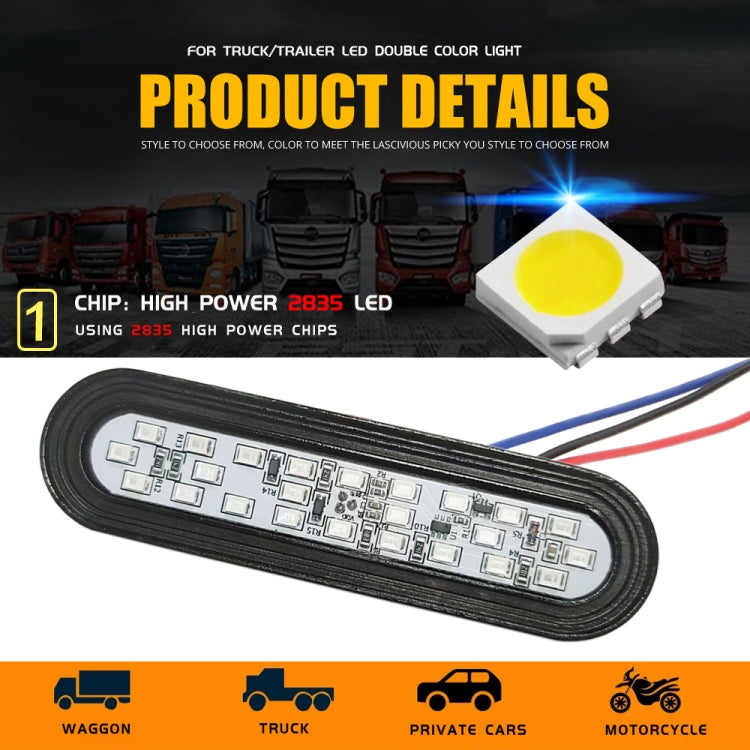 2 PCS 24LED Reflector Brake Light Turn Signal Light(Red Shell Red Light) - Turn Signal by PMC TechLife | Online Shopping South Africa | PMC TechLife | Buy Now Pay Later Mobicred