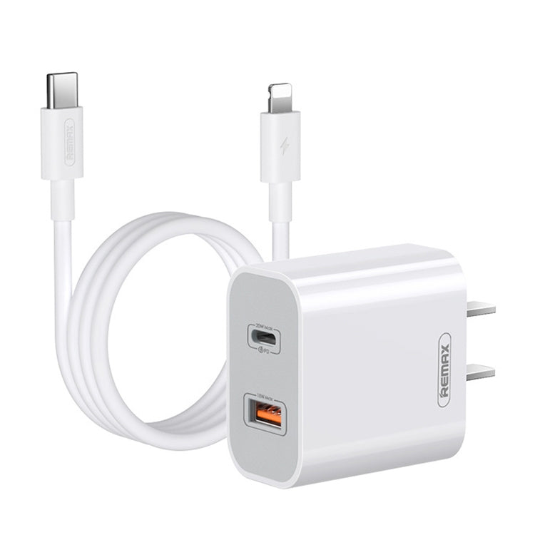 REMAX RP-U68 20W USB+USB-C/Type-C Dual Interface Fast Charger Set, Specification:CN Plug(White) - free shipping - PMC Jewellery - Order now!