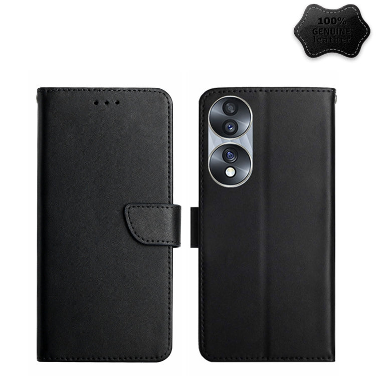 For Honor 70 Genuine Leather Fingerprint-proof Horizontal Flip Phone Case(Black) - Honor Cases by PMC TechLife | Online Shopping South Africa | PMC TechLife | Buy Now Pay Later Mobicred
