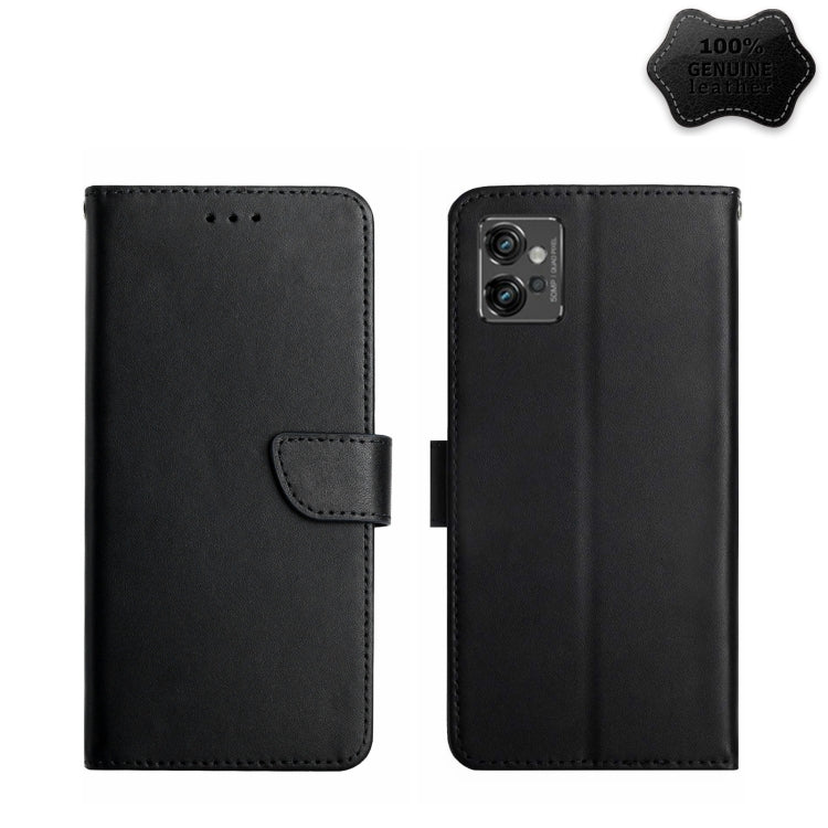 For Motorola Moto G32 Genuine Leather Fingerprint-proof Horizontal Flip Phone Case(Black) - Motorola Cases by PMC TechLife | Online Shopping South Africa | PMC TechLife | Buy Now Pay Later Mobicred