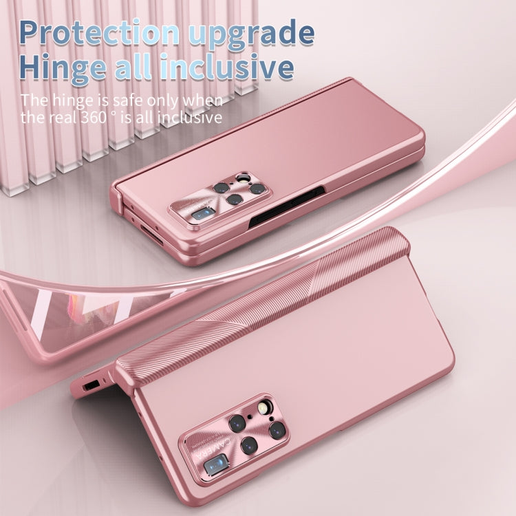 For Huawei Mate X2 Electroplating Hinged Folding Phone Case with S Pen Fold Edtion(Pink) - Huawei Cases by PMC TechLife | Online Shopping South Africa | PMC TechLife | Buy Now Pay Later Mobicred