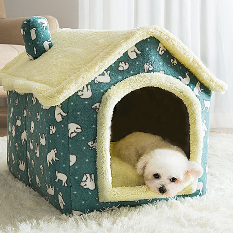 House Type Universal Removable and Washable Pet Dog Cat Bed Pet Supplies, Size:M(Green Bear House) - Pet Houses & Accessories by PMC TechLife | Online Shopping South Africa | PMC TechLife | Buy Now Pay Later Mobicred