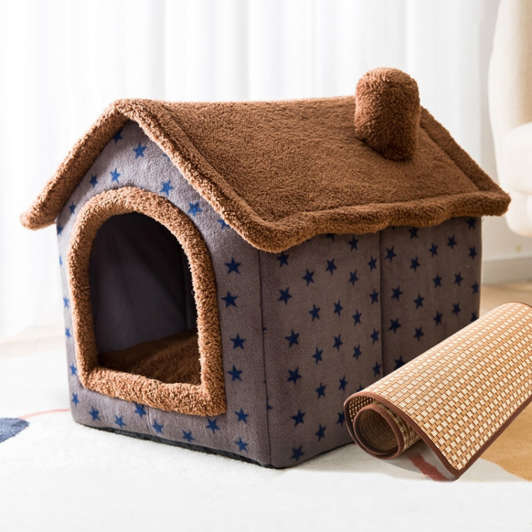 House Type Universal Removable and Washable Pet Dog Cat Bed Pet Supplies, Size:M(Coffee Hut + Mat) - Pet Houses & Accessories by PMC TechLife | Online Shopping South Africa | PMC TechLife | Buy Now Pay Later Mobicred