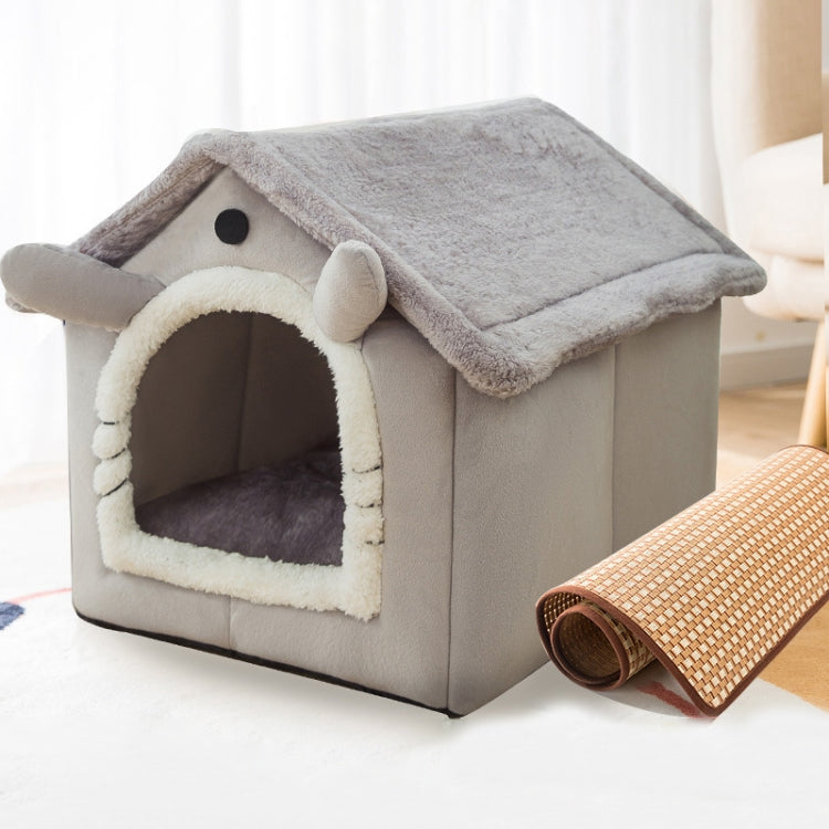 House Type Universal Removable and Washable Pet Dog Cat Bed Pet Supplies, Size:L(Gray Cat + Mat) - Beds by PMC TechLife | Online Shopping South Africa | PMC TechLife | Buy Now Pay Later Mobicred