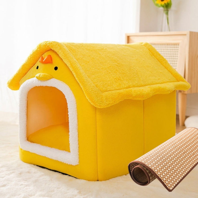 House Type Universal Removable and Washable Pet Dog Cat Bed Pet Supplies, Size:L(Yellow Chick + Mat) - Beds by PMC TechLife | Online Shopping South Africa | PMC TechLife | Buy Now Pay Later Mobicred