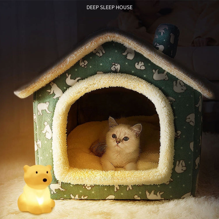 House Type Universal Removable and Washable Pet Dog Cat Bed Pet Supplies, Size:L(Green Dinosaur + Mat) - Beds by PMC TechLife | Online Shopping South Africa | PMC TechLife | Buy Now Pay Later Mobicred