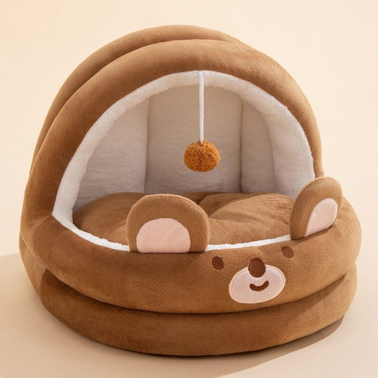Semi-enclosed Cradle Pet Cat Bed Dog Kennel Pad Pet Supplies, Size:S(Brown Bear) - Pet Houses & Accessories by PMC TechLife | Online Shopping South Africa | PMC TechLife | Buy Now Pay Later Mobicred