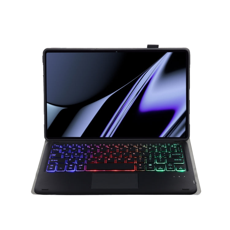OP11-AS Lambskin Texture Ultra-thin Bluetooth Keyboard Leather Case with Touchpad & Backlight For OPPO Pad 11 inch(Black) - Others Keyboard by PMC TechLife | Online Shopping South Africa | PMC TechLife