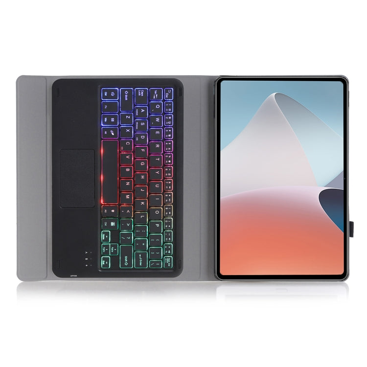 OP12-AS Lambskin Texture Ultra-thin Bluetooth Keyboard Leather Case with Touchpad & Backlight For OPPO Pad Air 10.4 inch(Black) - Others Keyboard by PMC TechLife | Online Shopping South Africa | PMC TechLife