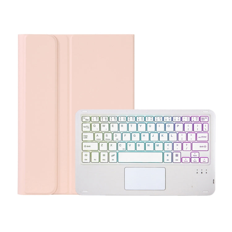 OP12-AS Lambskin Texture Ultra-thin Bluetooth Keyboard Leather Case with Touchpad & Backlight For OPPO Pad Air 10.4 inch(Pink) - Others Keyboard by PMC TechLife | Online Shopping South Africa | PMC TechLife