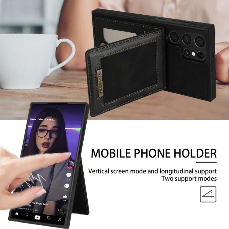 For Samsung Galaxy S22 Ultra 5G N.Bekus Vertical Flip Card Slot RFID Phone Case(Black) - Galaxy S22 Ultra 5G Cases by N.BEKUS | Online Shopping South Africa | PMC TechLife