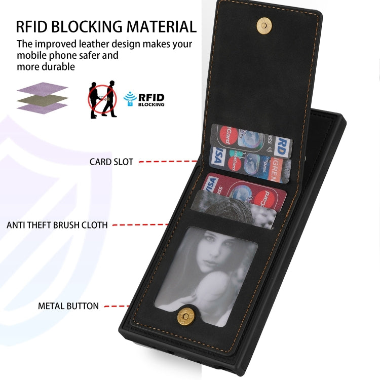 For Samsung Galaxy S22 Ultra 5G N.Bekus Vertical Flip Card Slot RFID Phone Case(Black) - Galaxy S22 Ultra 5G Cases by N.BEKUS | Online Shopping South Africa | PMC TechLife