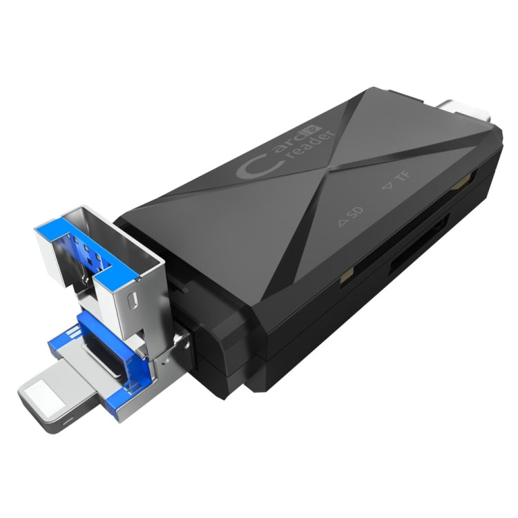 ADS-218 8 Pin+USB+Type-C Multi-function Card Reader(Black) - free shipping - PMC Jewellery - Order now!