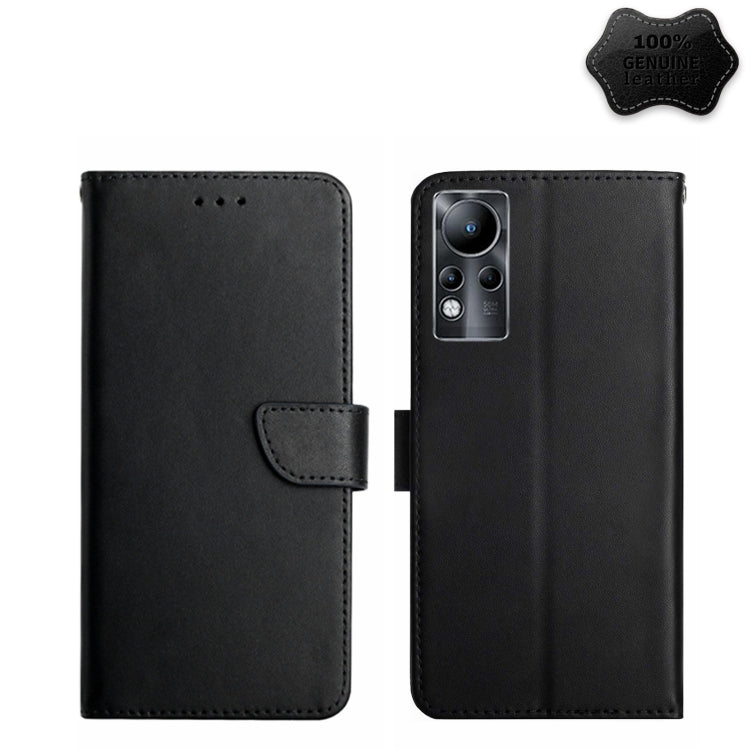 For Infinix Note 11 Genuine Leather Fingerprint-proof Horizontal Flip Phone Case(Black) - Infinix Cases by PMC TechLife | Online Shopping South Africa | PMC TechLife | Buy Now Pay Later Mobicred