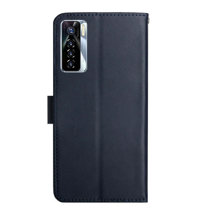 For Tecno Camon 17 Pro Genuine Leather Fingerprint-proof Horizontal Flip Phone Case(Blue) - Tecno Cases by PMC TechLife | Online Shopping South Africa | PMC TechLife | Buy Now Pay Later Mobicred