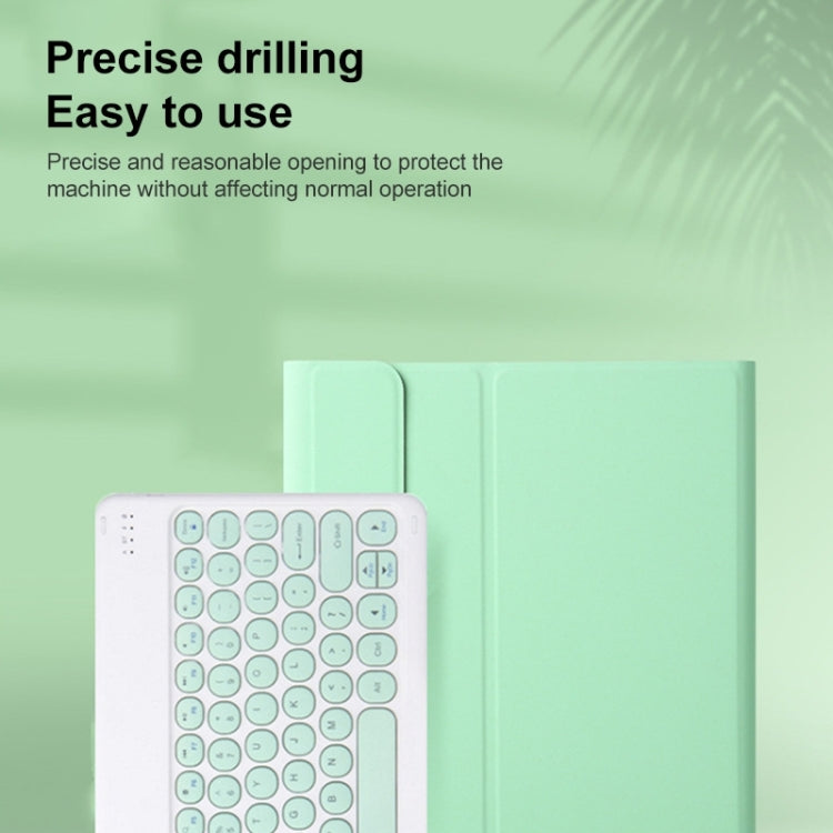 Round Cap Bluetooth Keyboard Leather Case with Pen Slot, without Touchpad For Samsung Galaxy Tab S7(Green+Green Keyboard) - Samsung Keyboard by PMC TechLife | Online Shopping South Africa | PMC TechLife