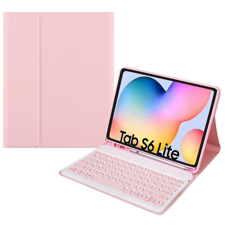 Round Cap Bluetooth Keyboard Leather Case with Pen Slot, without Touchpad For Samsung Galaxy Tab A7 10.4 2020(Pink+Pink Keyboard) - Samsung Keyboard by PMC TechLife | Online Shopping South Africa | PMC TechLife