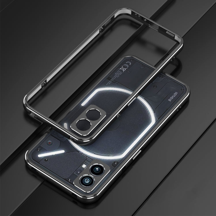 For Nothing Phone 1 Aurora Series Lens Protector + Metal Frame Protective Phone Case(Black Silver) - More Brand by PMC TechLife | Online Shopping South Africa | PMC TechLife | Buy Now Pay Later Mobicred