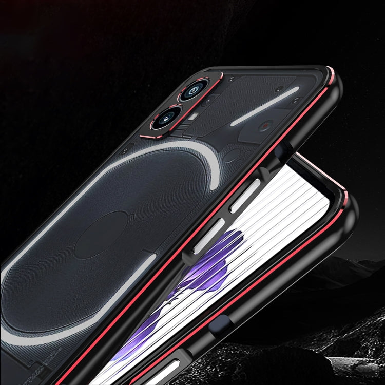 For Nothing Phone 1 Aurora Series Lens Protector + Metal Frame Protective Phone Case(Black Purple) - More Brand by PMC TechLife | Online Shopping South Africa | PMC TechLife | Buy Now Pay Later Mobicred