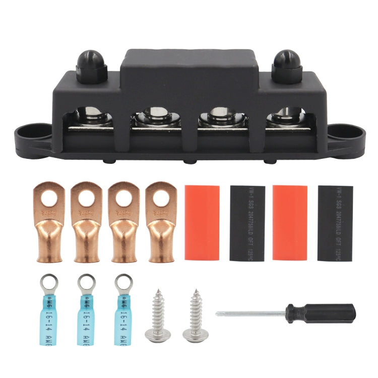 Black M8 Stud RV Ship High Current Power Distribution Terminal Block with Accessories - Fuse by PMC TechLife | Online Shopping South Africa | PMC TechLife | Buy Now Pay Later Mobicred
