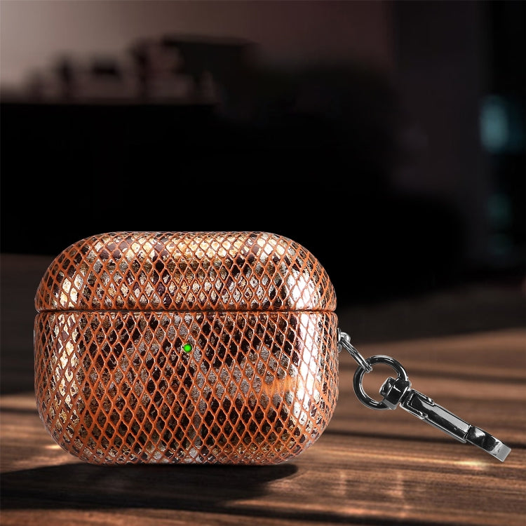 J01 Mesh Snakeskin Headphone Case For AirPods Pro(Orange) - For AirPods Pro by PMc TechLife | Online Shopping South Africa | PMc TechLife | Buy Now Pay Later Mobicred