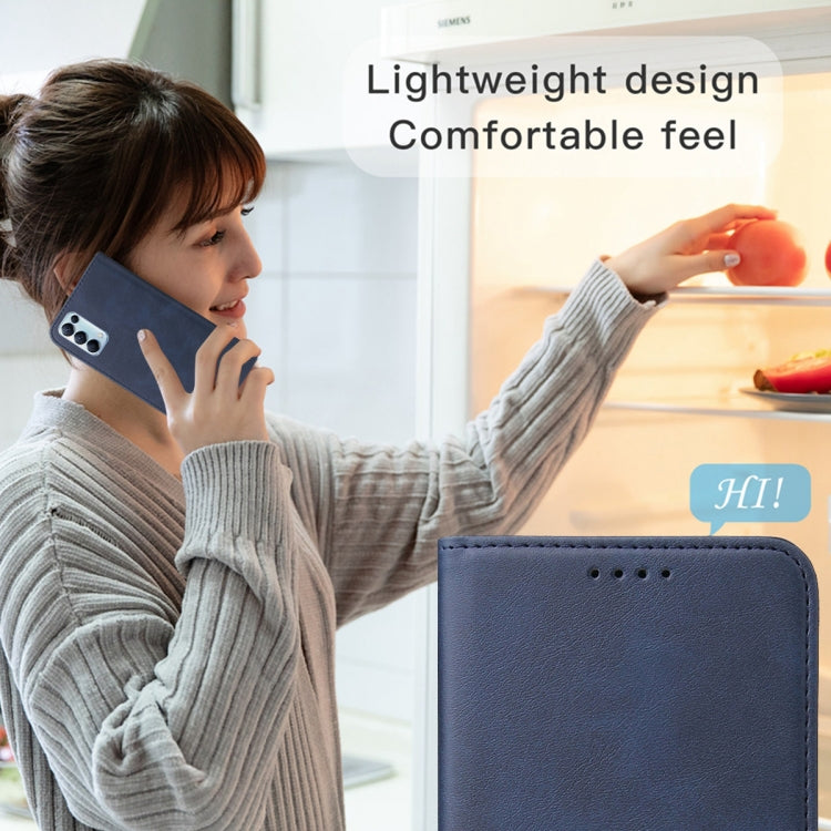 For OPPO Reno5 5G Magnetic Closure Leather Phone Case(Blue) - OPPO Cases by PMC TechLife | Online Shopping South Africa | PMC TechLife