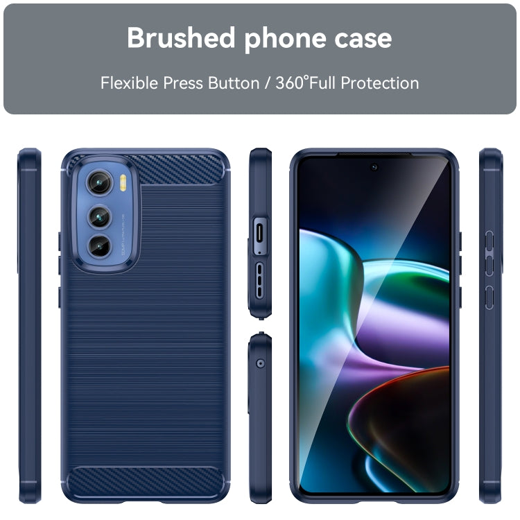 For Motorola Edge 30 Brushed Texture Carbon Fiber TPU Phone Case(Blue) - Motorola Cases by PMC TechLife | Online Shopping South Africa | PMC TechLife | Buy Now Pay Later Mobicred